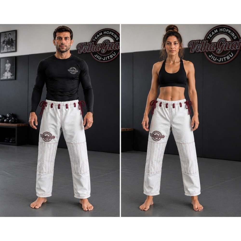 Velha Guarda Team Hopkins BJJ Pants Off White Ripstop Jiu Jitsu Grappling PP04